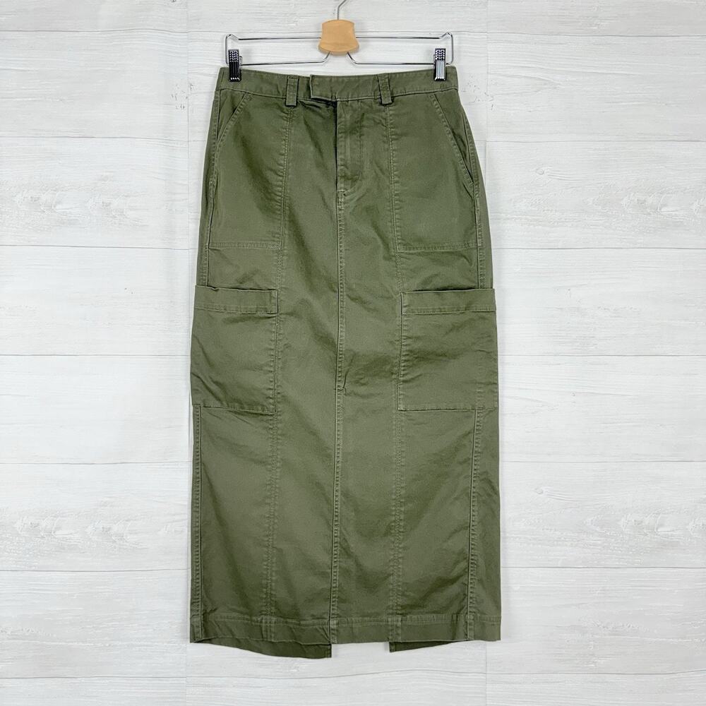 Abercrombie & Fitch Utility Cargo Midi Skirt Women S Army Green Pockets Festival